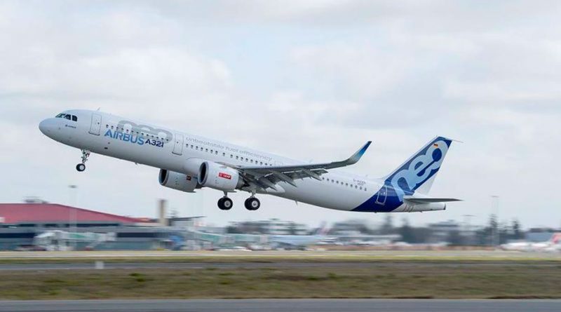 Airbus A321NEO LR taking off from Toulouse