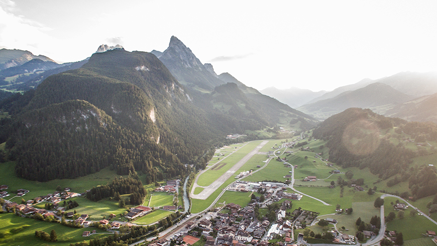 Saanen/Gstaad airport is located in a valley 